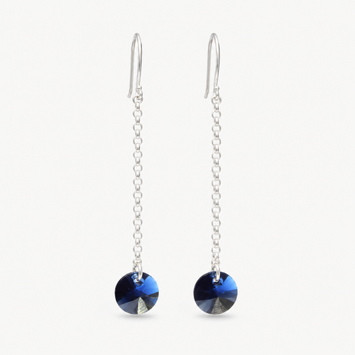 Aros Mía colgante azul cristal 8 mm plata