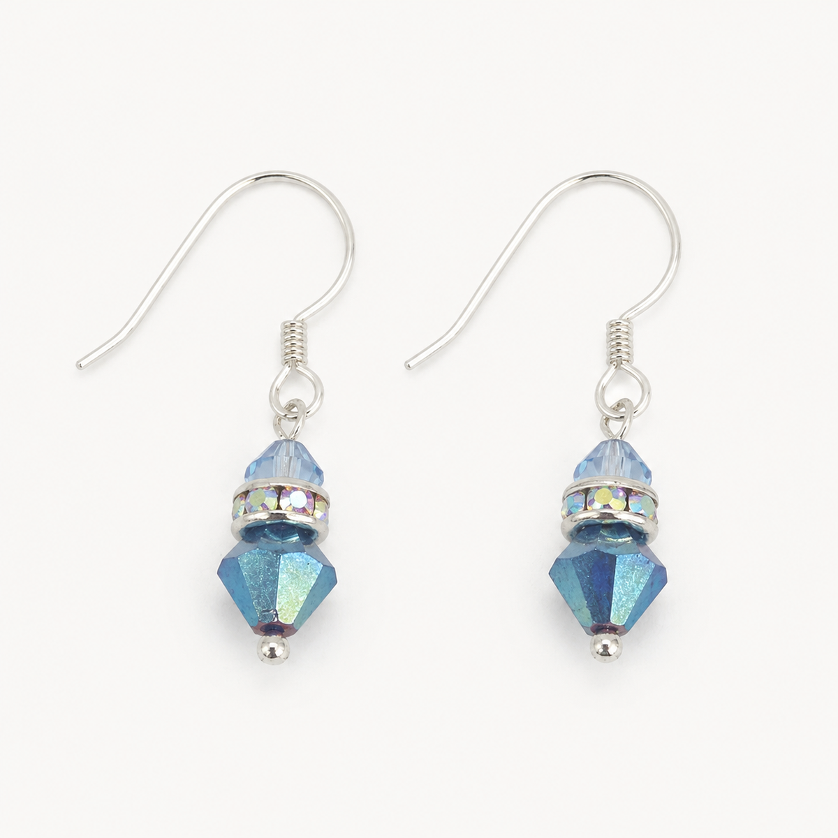 Aros Prisma Cristales Swarovski Plata