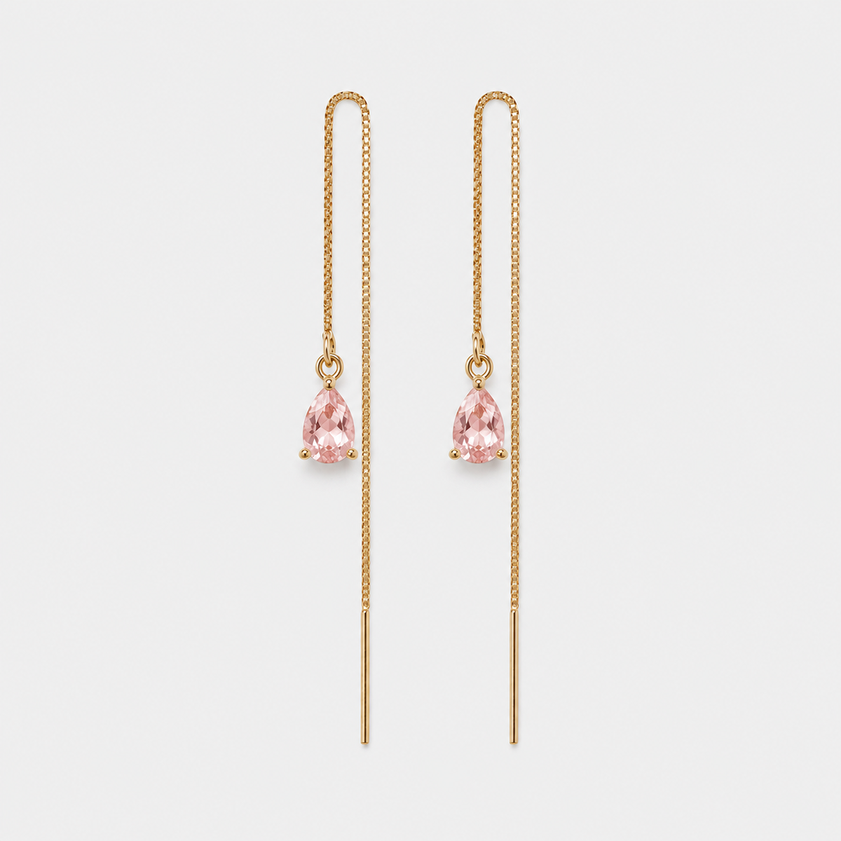 Aros Azalea Rosé Circón Colgante Baño de Oro