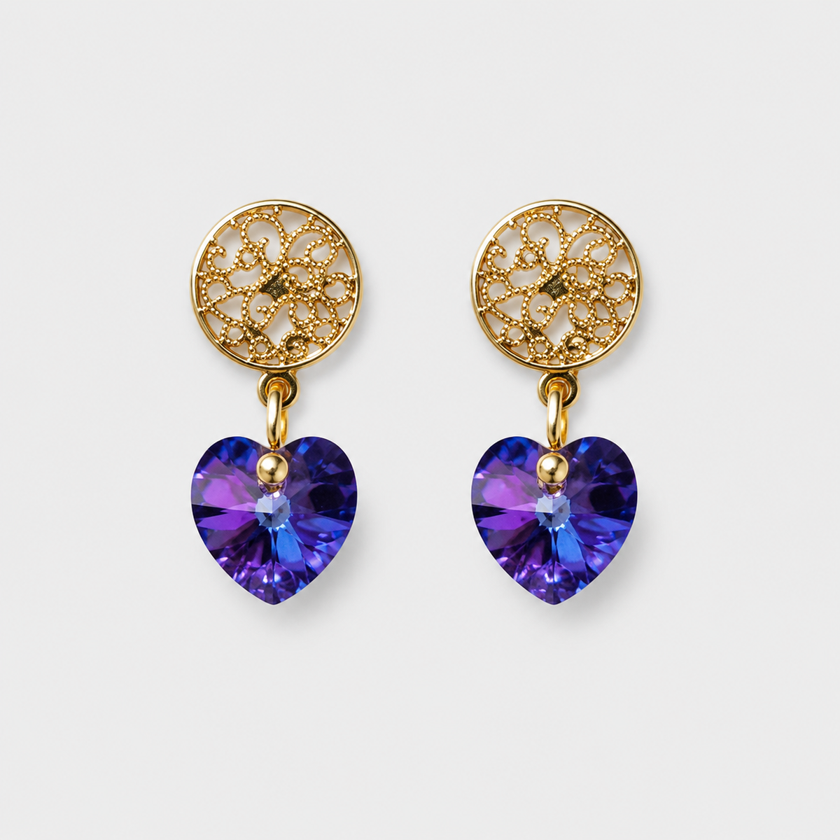 Aros Dalia Oro Cristal