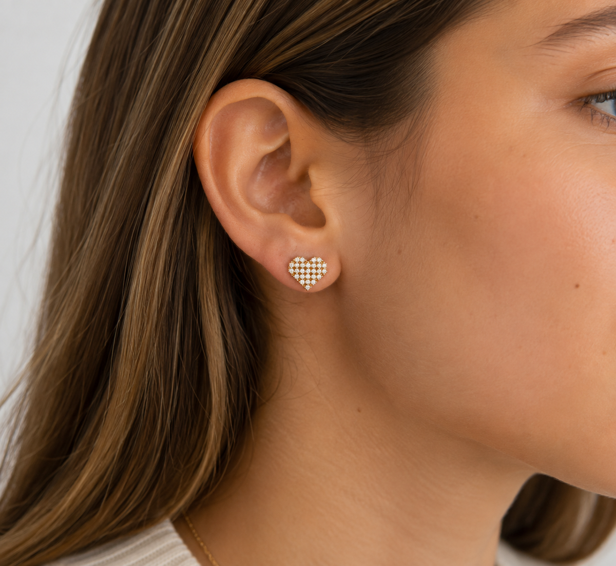 Aros Lumina Corazón Enchape Oro 18k.