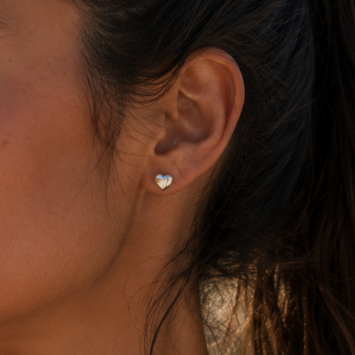 Aros corazon plata