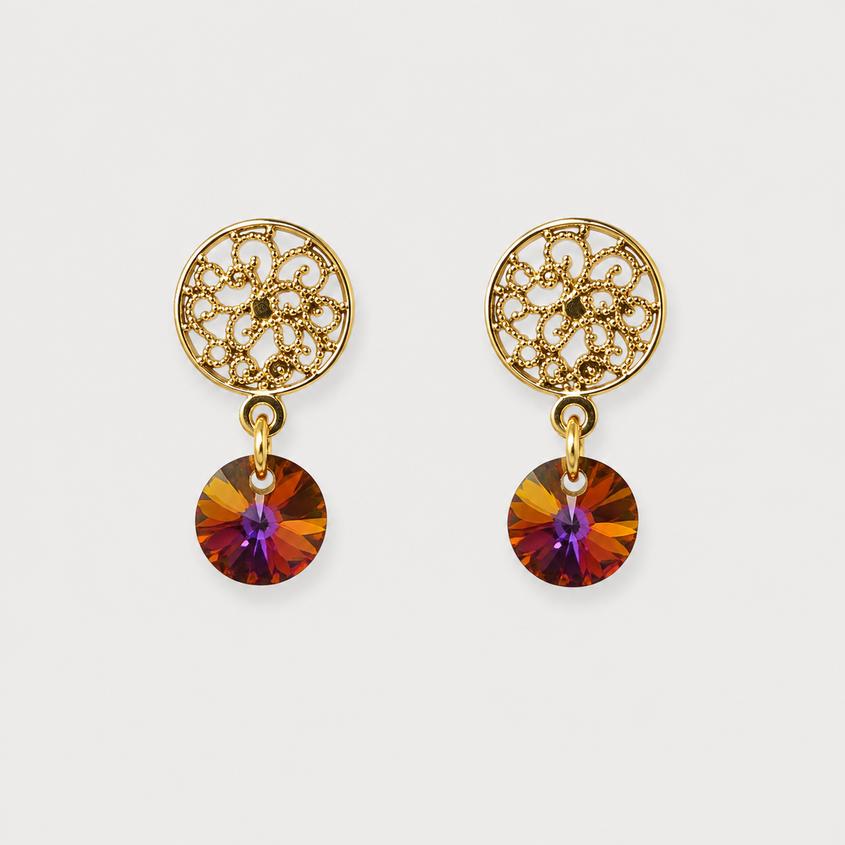 Aros Solara Oro Cristal