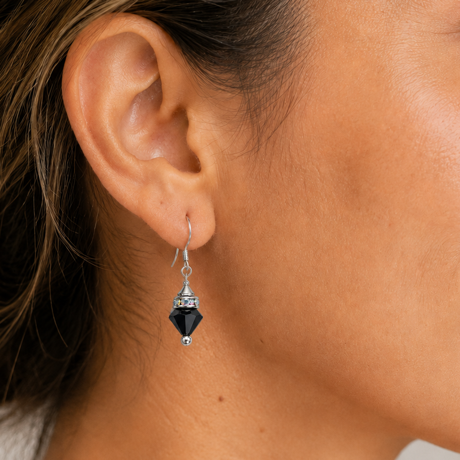 Aros Prisma Cristales Swarovski Plata