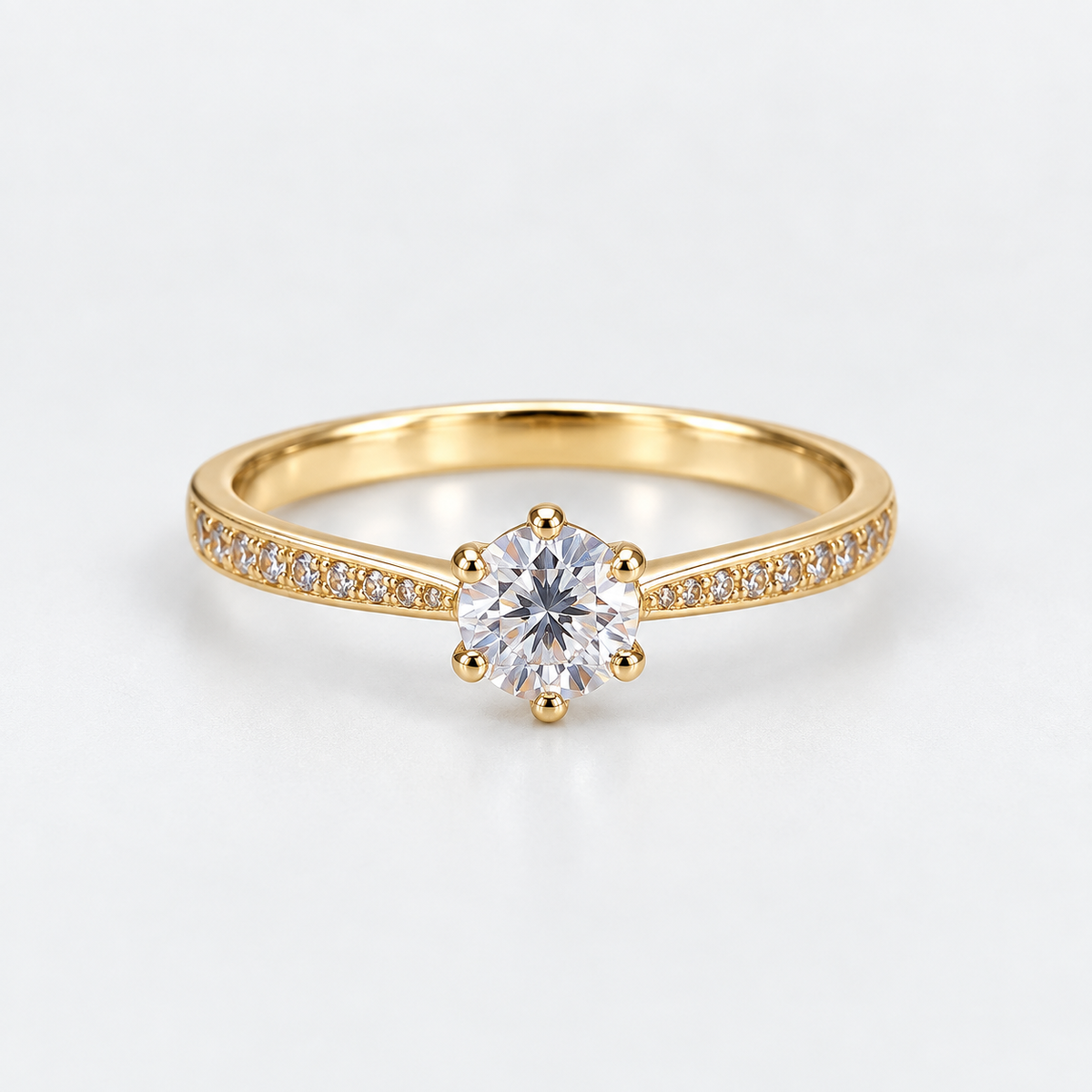 Anillo Compromiso Magestic Pequeño Baño de Oro 18k
