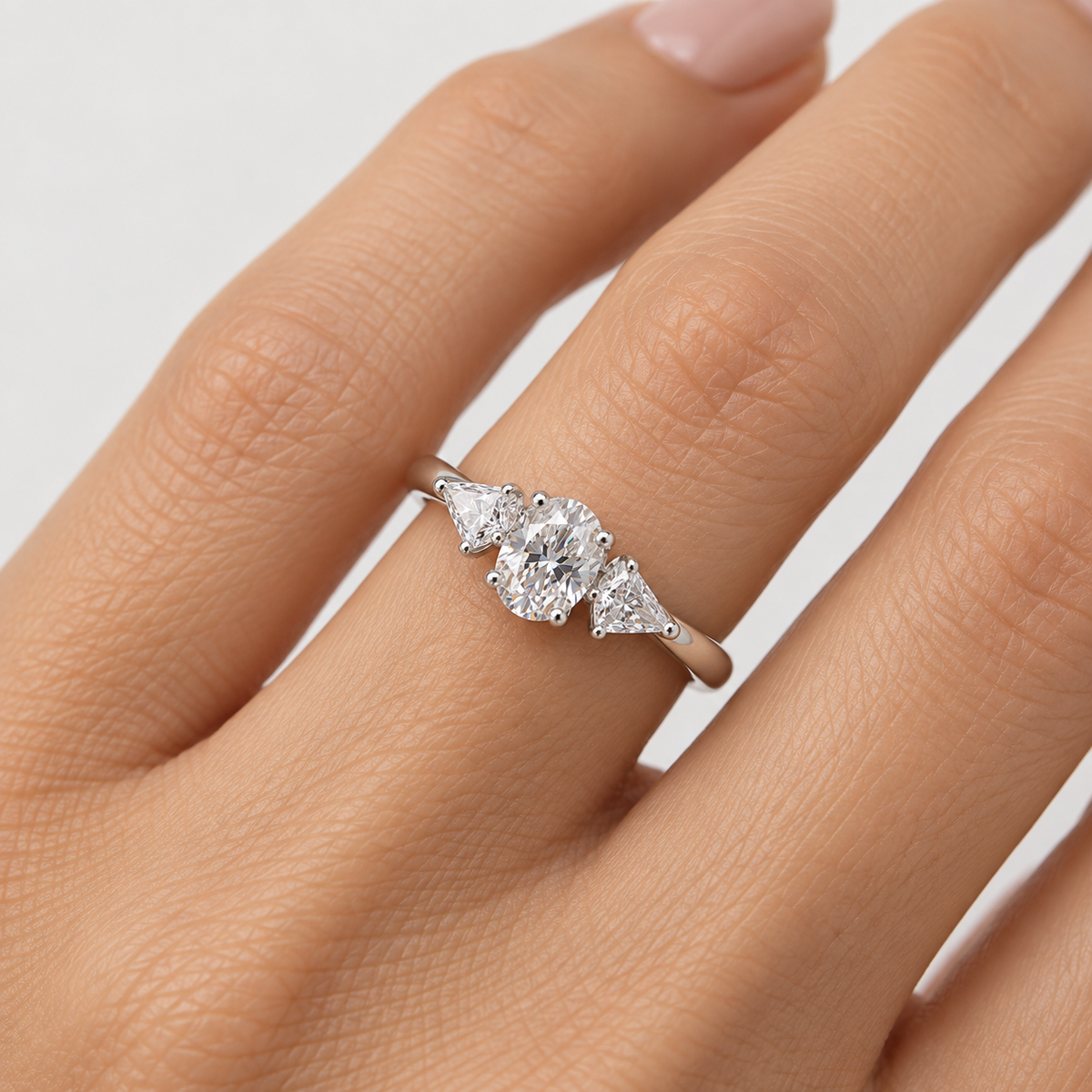 Anillo Trina Moissanita Plata