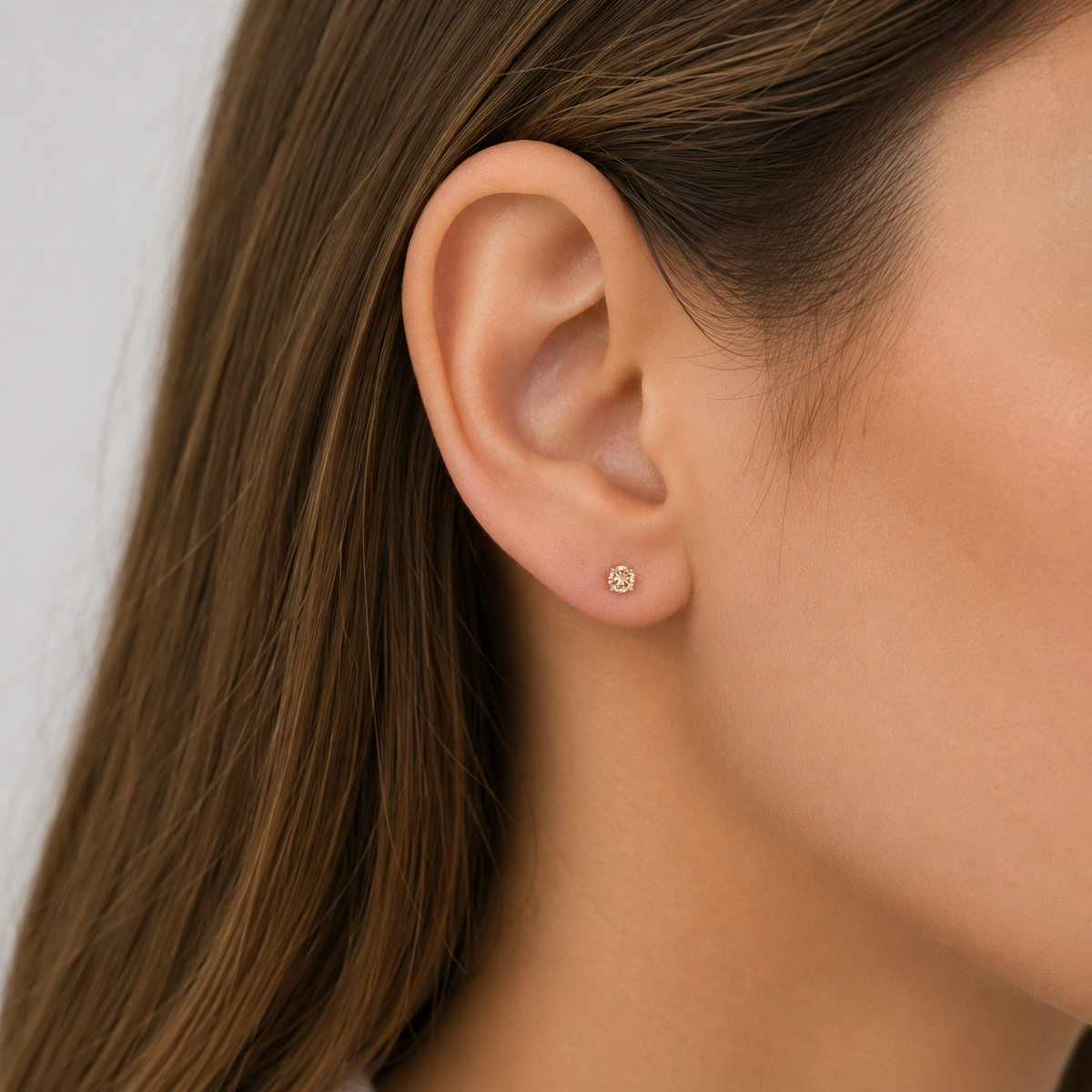 Aros Punto Luz tope 2 mm amarillo pálido plata