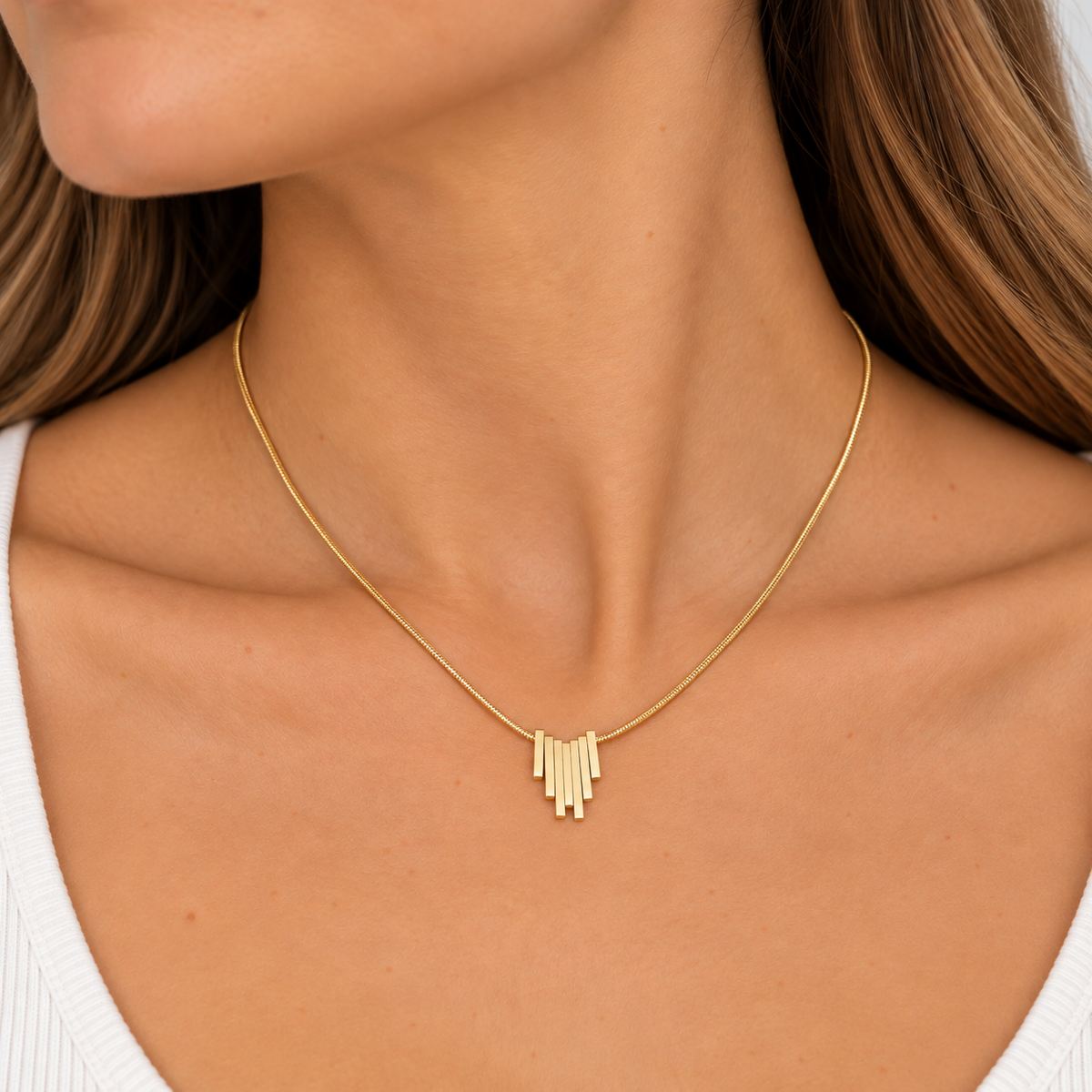 Collar Cascada Geométrica Oro