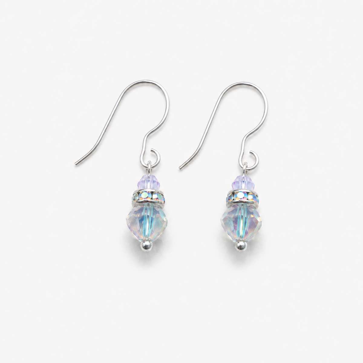 Aros Prisma Cristales Swarovski Plata