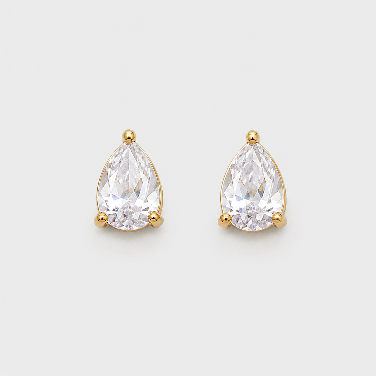 Aros Fresia Baño de Oro 18k