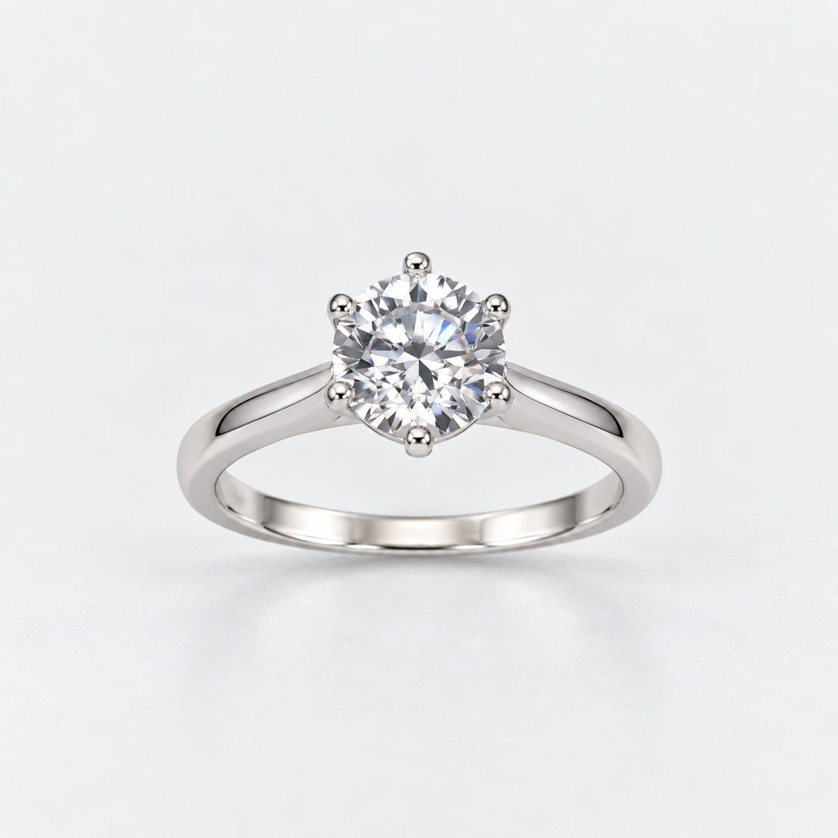 Anillo Solitario Amanda Moissanita Plata