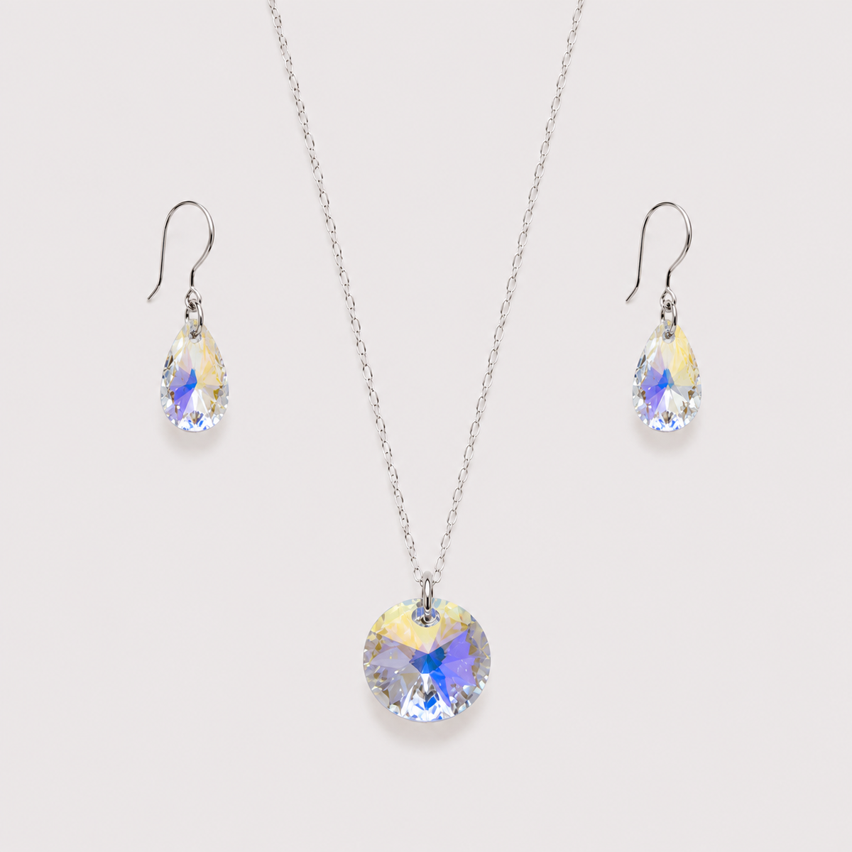 Conjunto Aurora swarovski plata