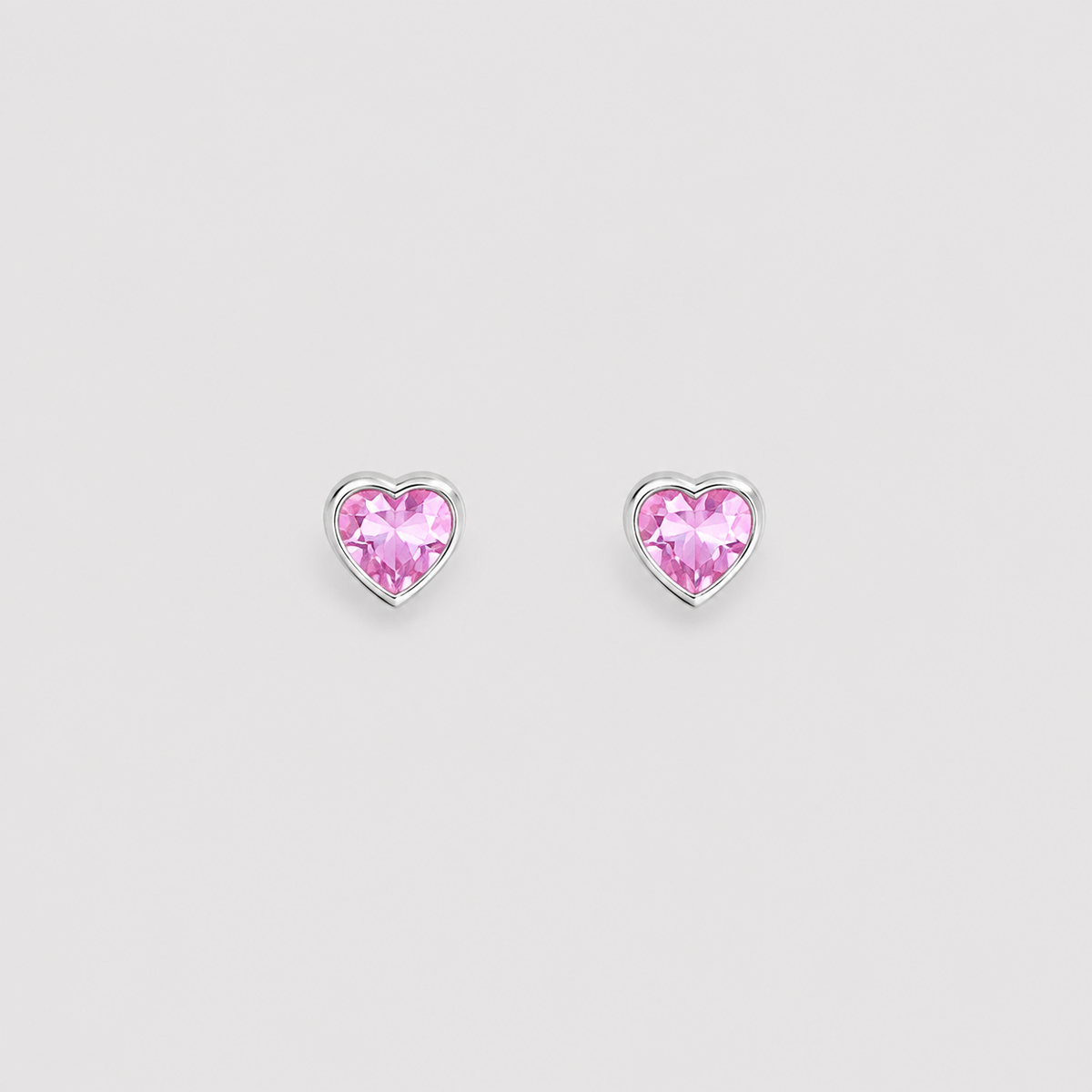 Aros Tú y yo Rosado Plata