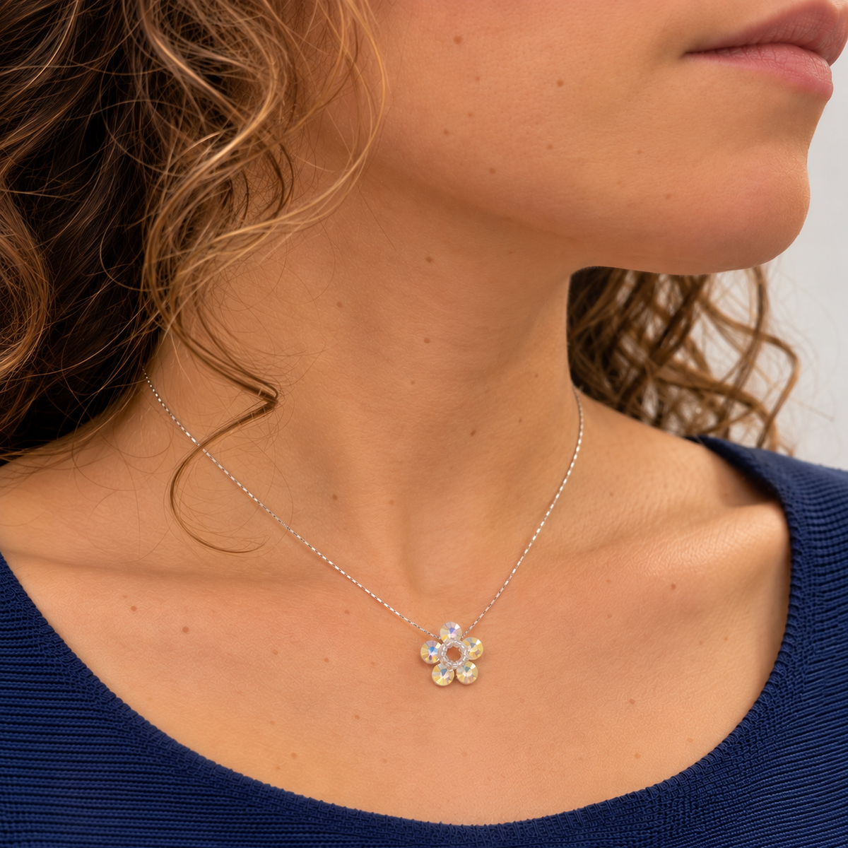 Collar Mini Fiore Aurora Boreal Cristales