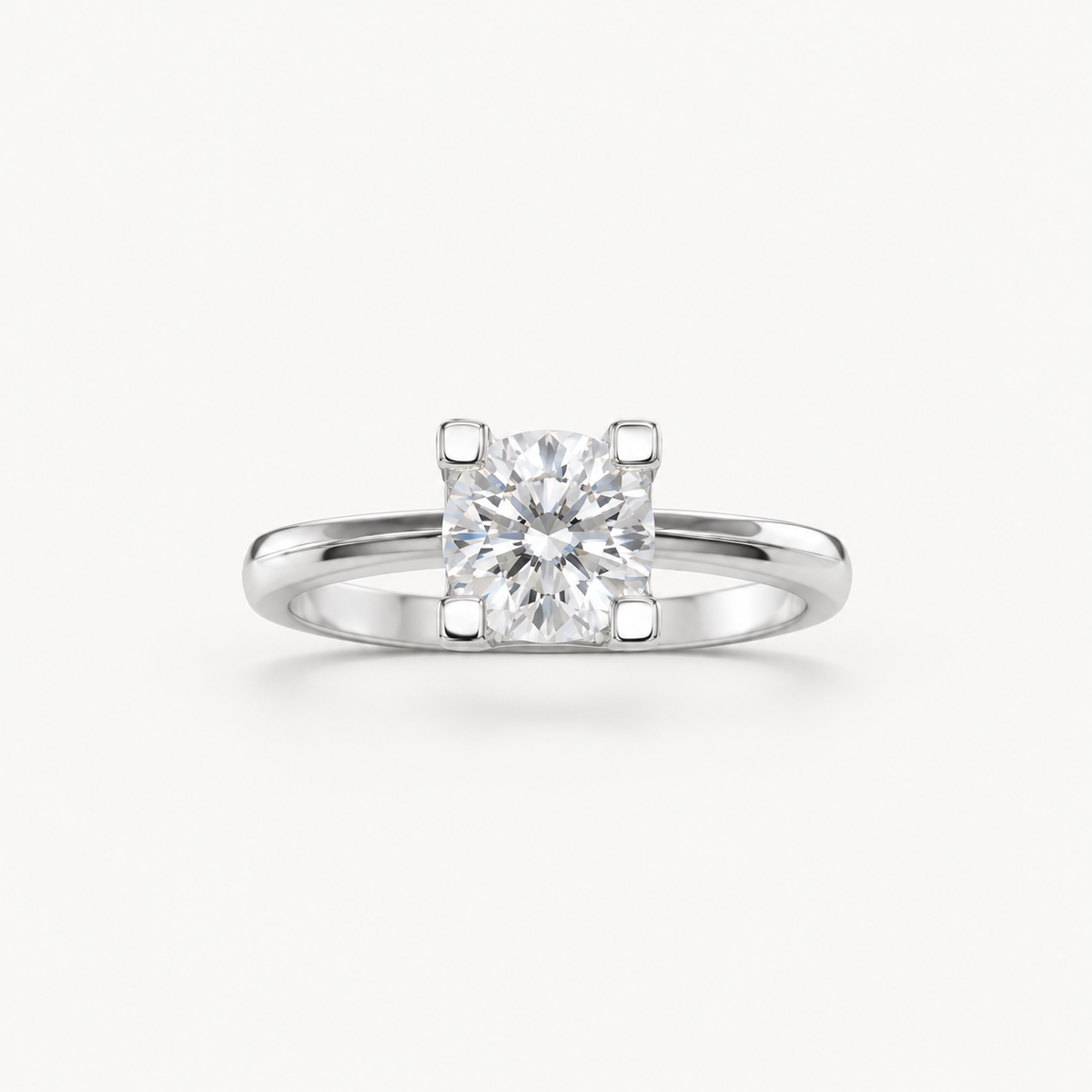 Anillo Solitario Victoria Moissanita y Circones Plata