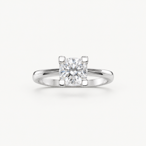Anillo Solitario Victoria Moissanita y Circones Plata