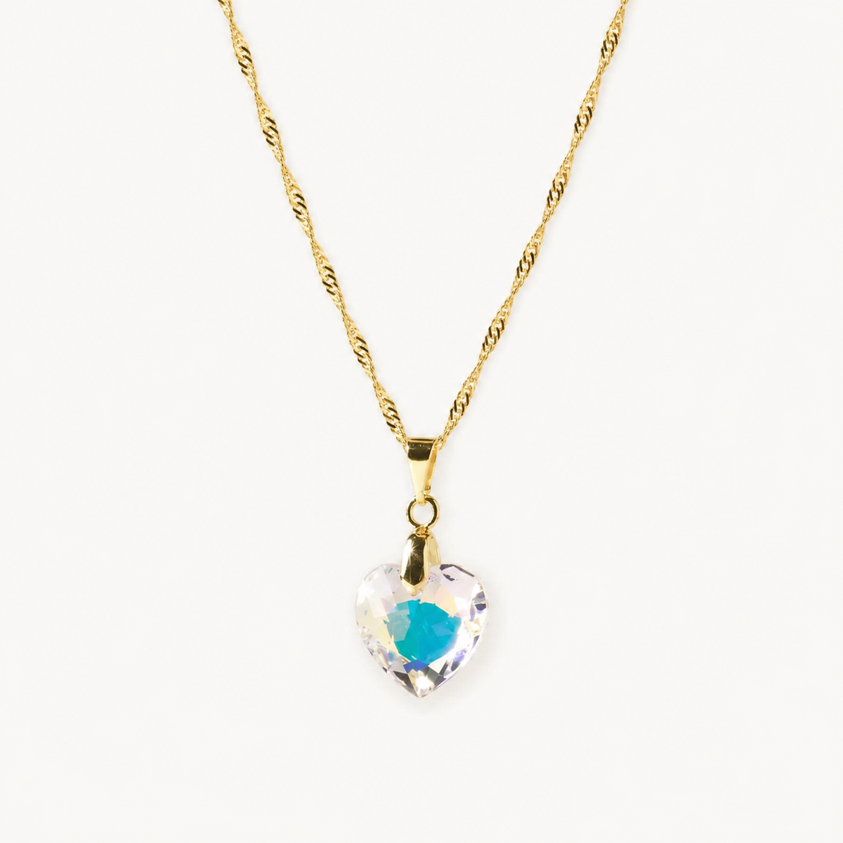 Collar Corazón Titanic Tornasol Baño de Oro