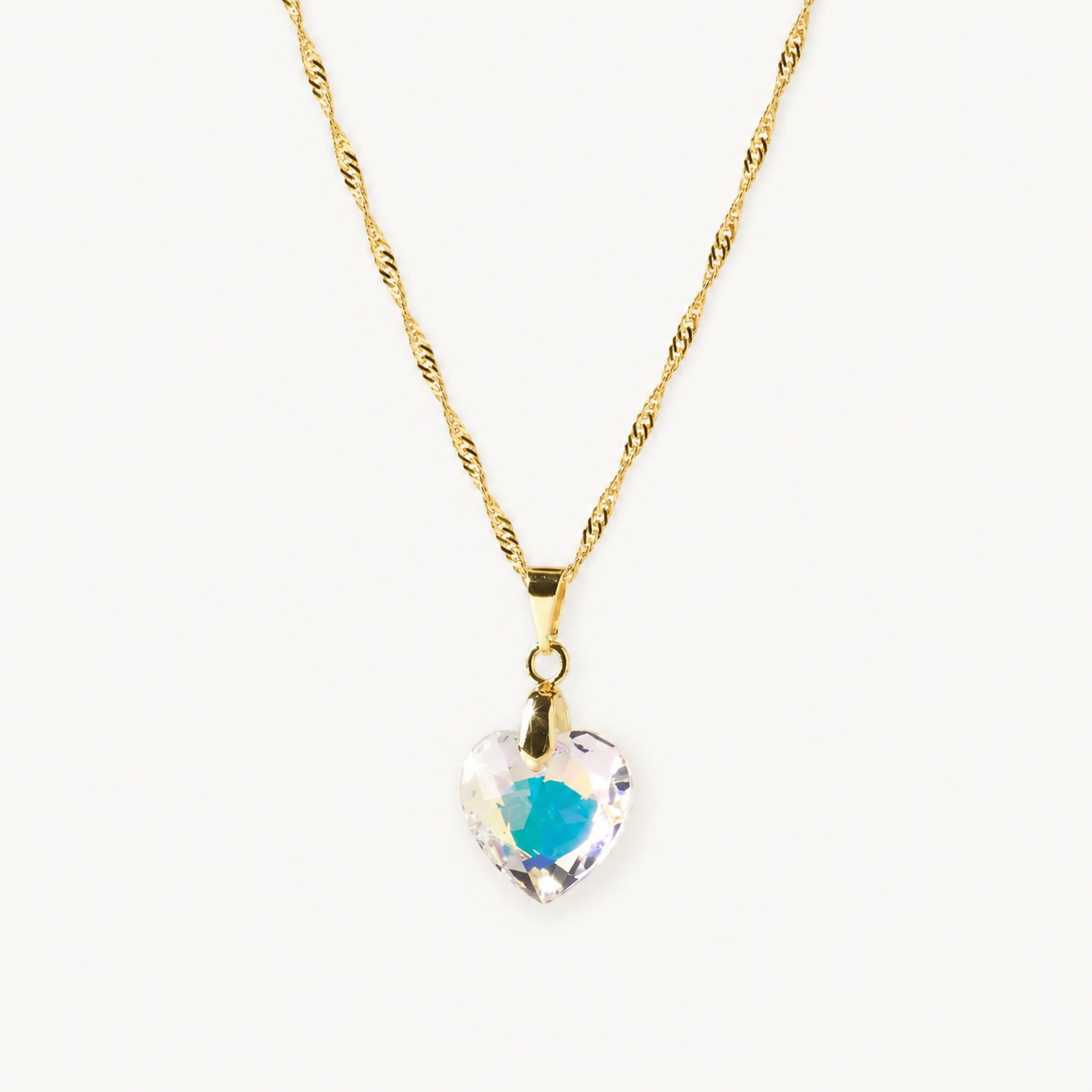 Collar Corazón Titanic Tornasol Baño de Oro