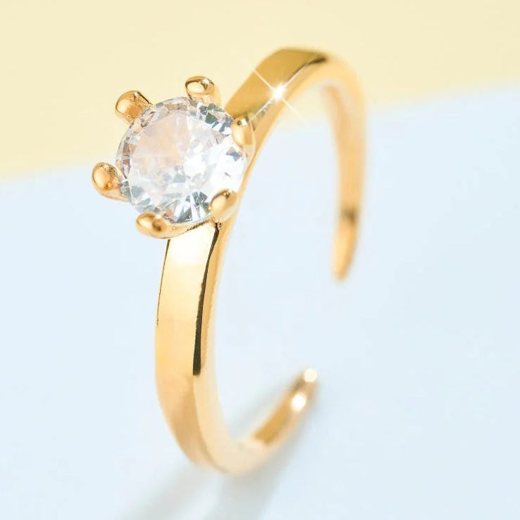 Anillo Gloss Ajustable Baño Oro 18k - Joyas Gloss Crystal