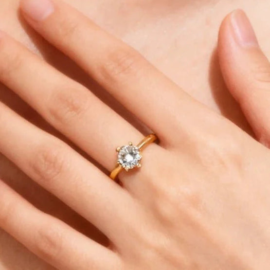 Anillo Gloss Ajustable Baño Oro 18k - Joyas Gloss Crystal