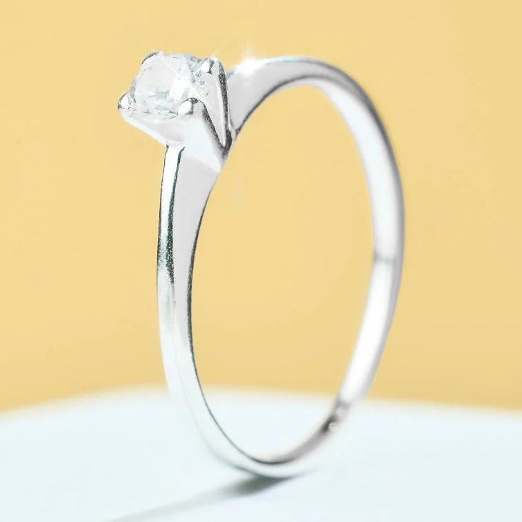 Anillo Solitario Linda Plata 925 - Joyas Gloss Crystal