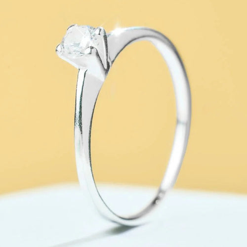 Anillo Solitario Linda Plata 925 - Joyas Gloss Crystal