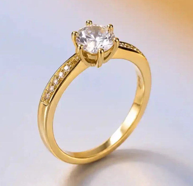 Anillo Compromiso Olimpo Baño de Oro 18k