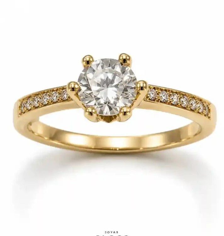 Anillo Compromiso Olimpo Baño de Oro 18k
