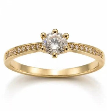 Anillo Compromiso Olimpo Petit Baño de Oro 18k