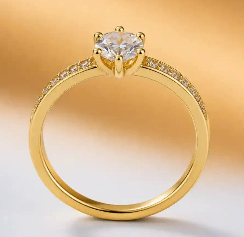 Anillo Compromiso Olimpo Petit Baño de Oro 18k