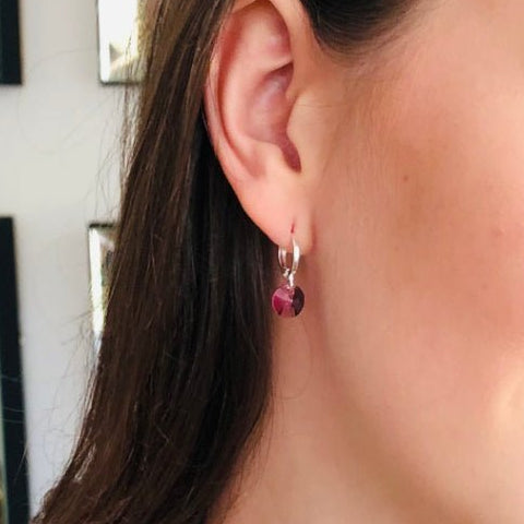 Aros Aura Morado Plata - Joyas Gloss Crystal