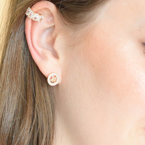 Aros Brillo Ear Cuff Oro - Joyas Gloss Crystal
