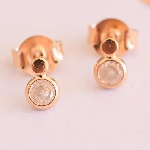 Aros Olivia Bebé Oro - Joyas Gloss Crystal