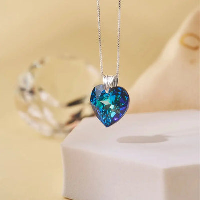 Collar Enamorados Azul Plata
