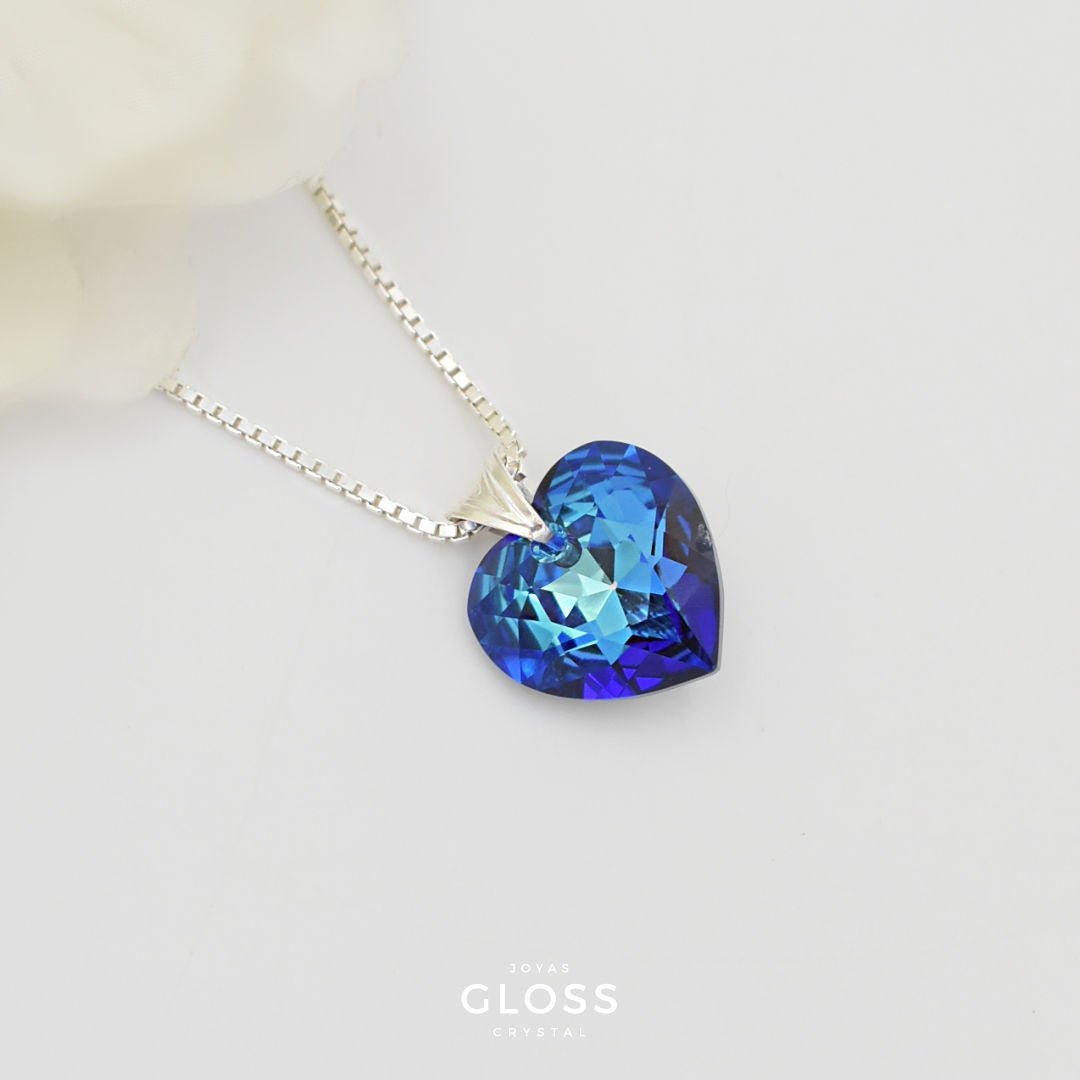 Collar Enamorados Azul Plata
