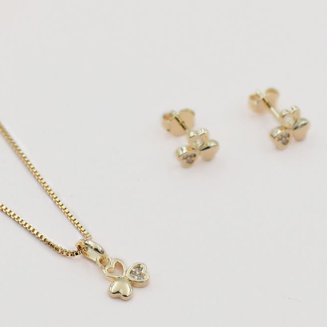 Conjunto Niña Trébol de Corazones - Joyas Gloss Crystal