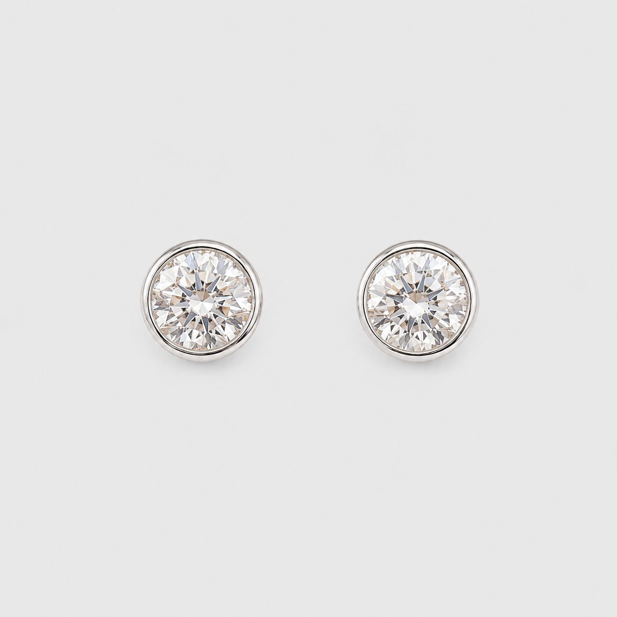 Aros Punto Luz Redondos Planos Plata 925