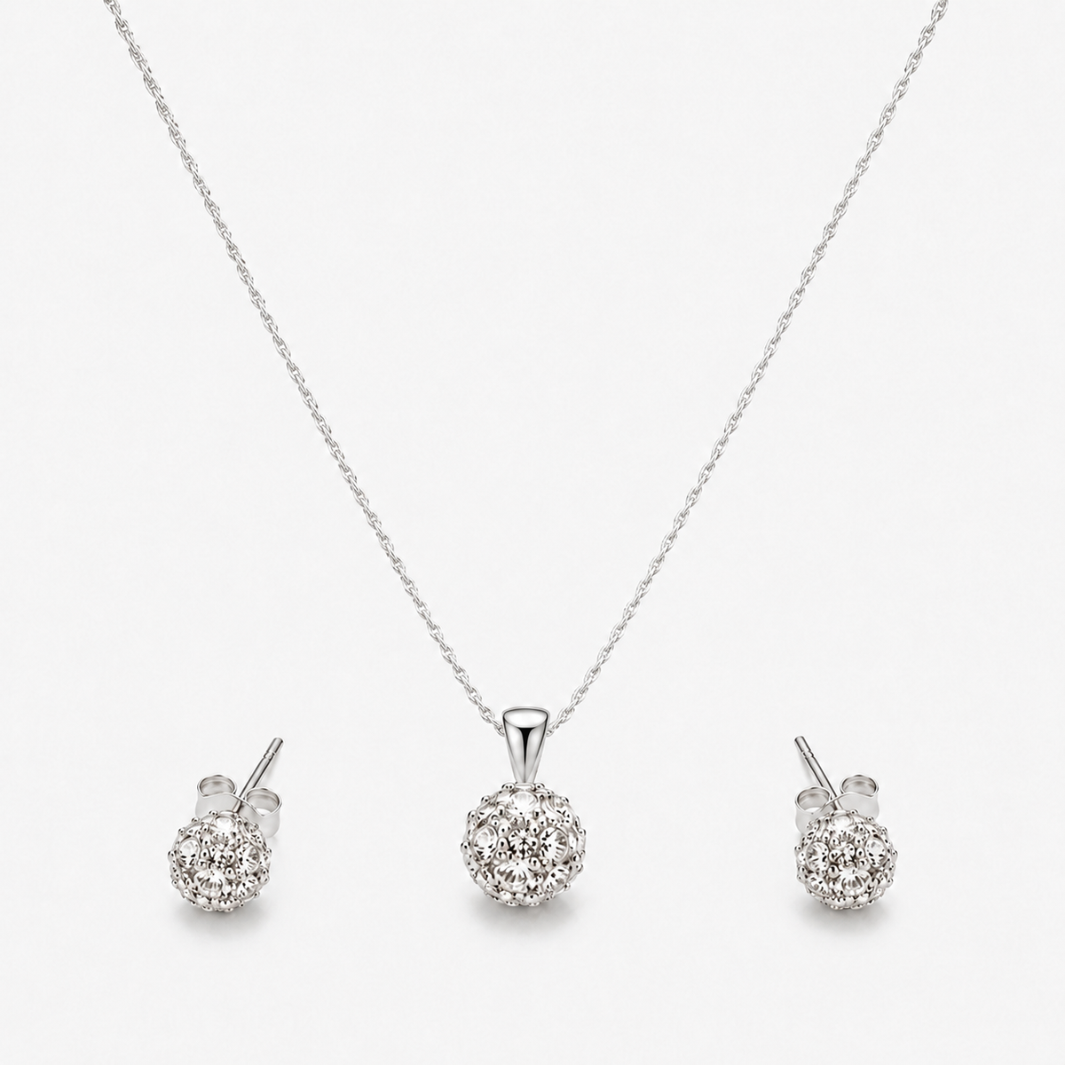 Conjunto esferas Stella cristales plata