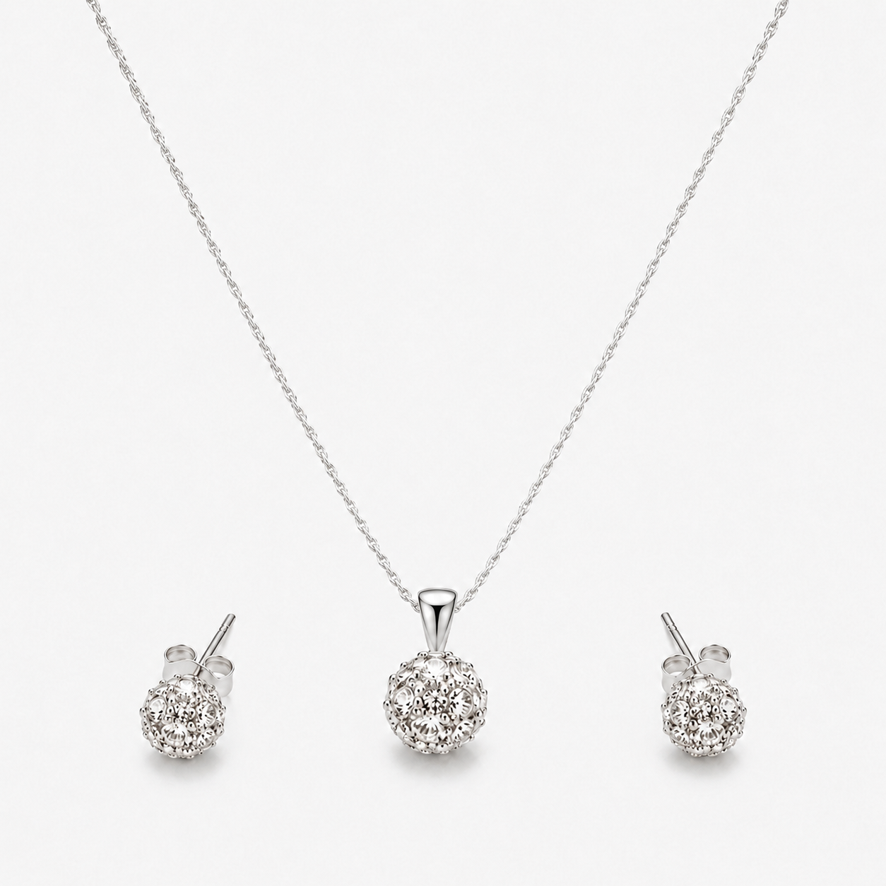 Conjunto esferas Stella cristales plata