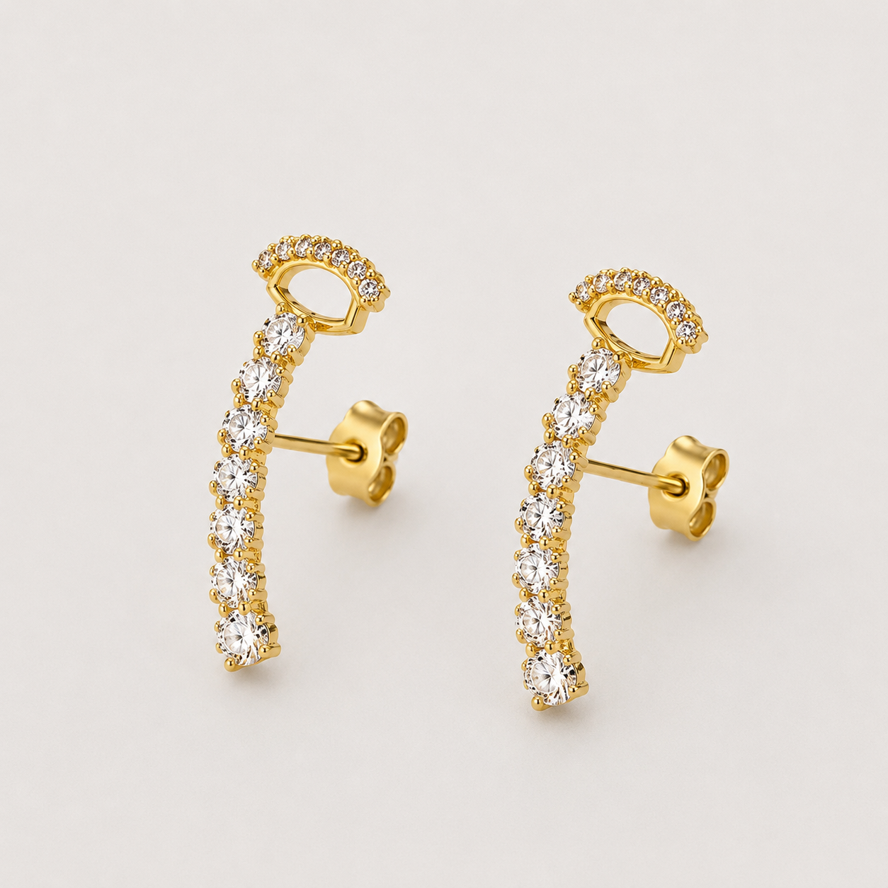 Aros Trepadores Enchape de Oro 18k