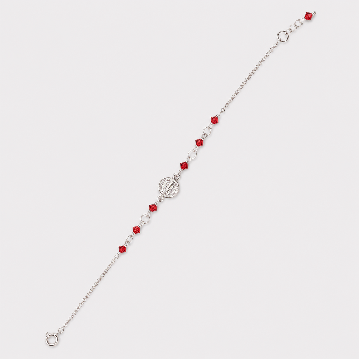 Pulsera Siempre Protegida - San Benito Swarovski y plata