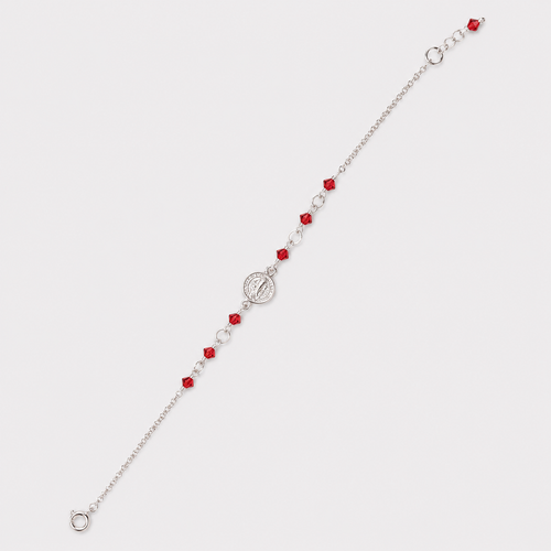 Pulsera Siempre Protegida - San Benito Swarovski y plata
