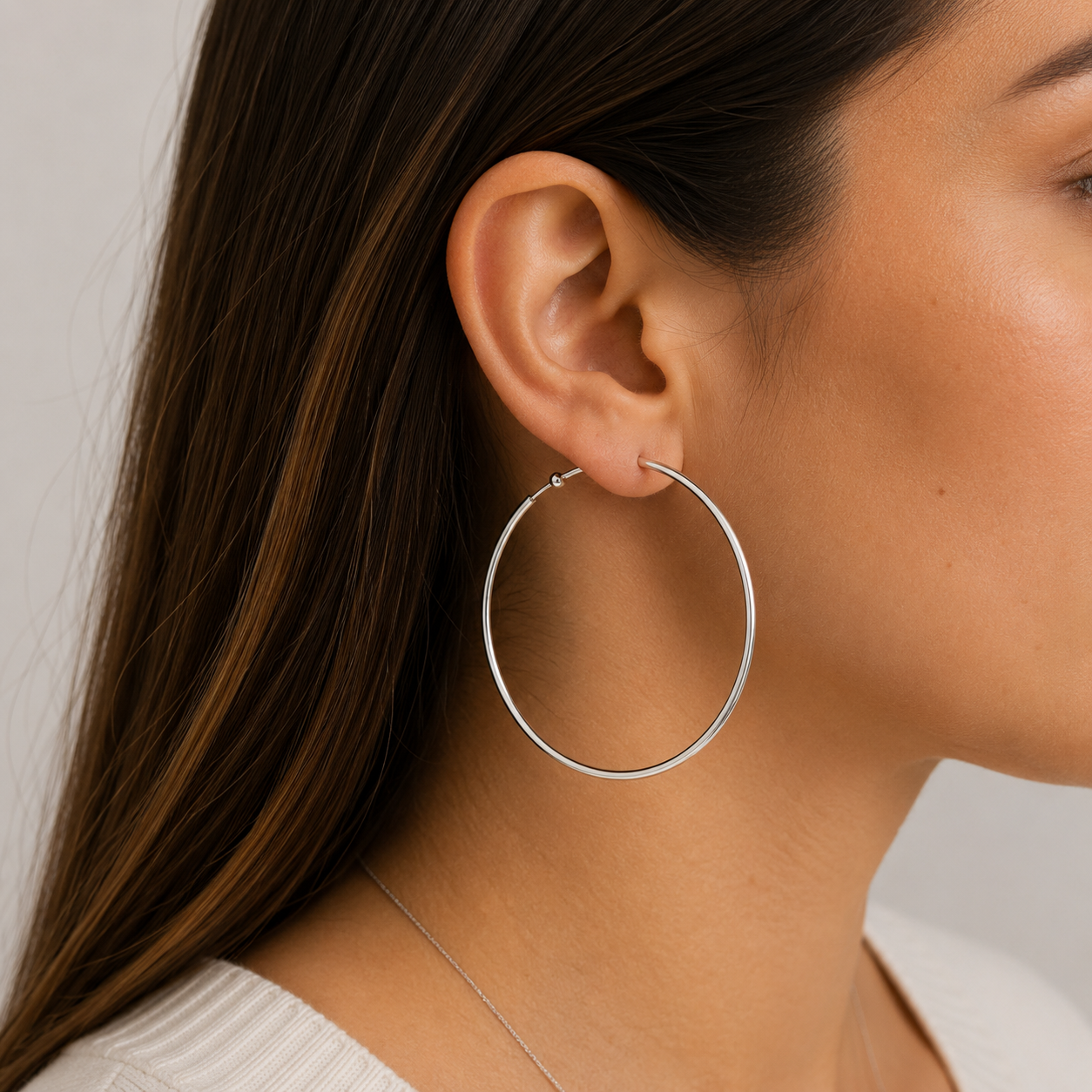 Aros argolla 40 mm plata