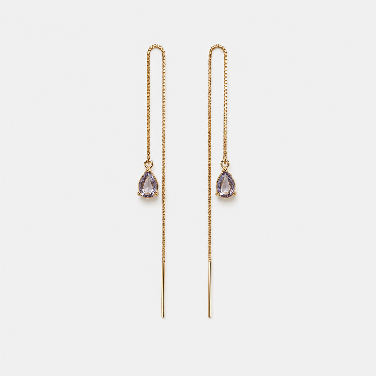 Aros Azalea Amatista Circón Colgante Baño de Oro