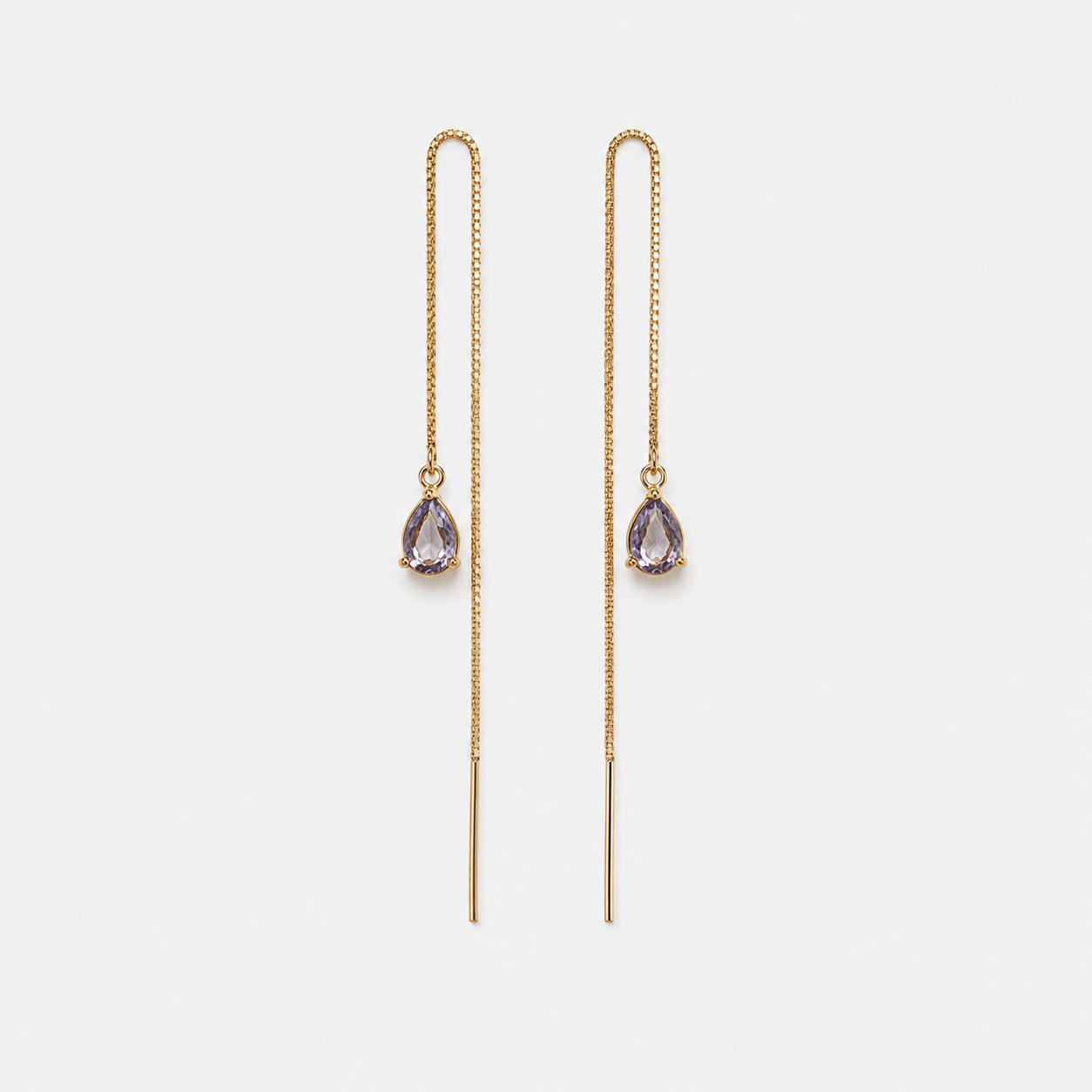 Aros Azalea Amatista Circón Colgante Baño de Oro