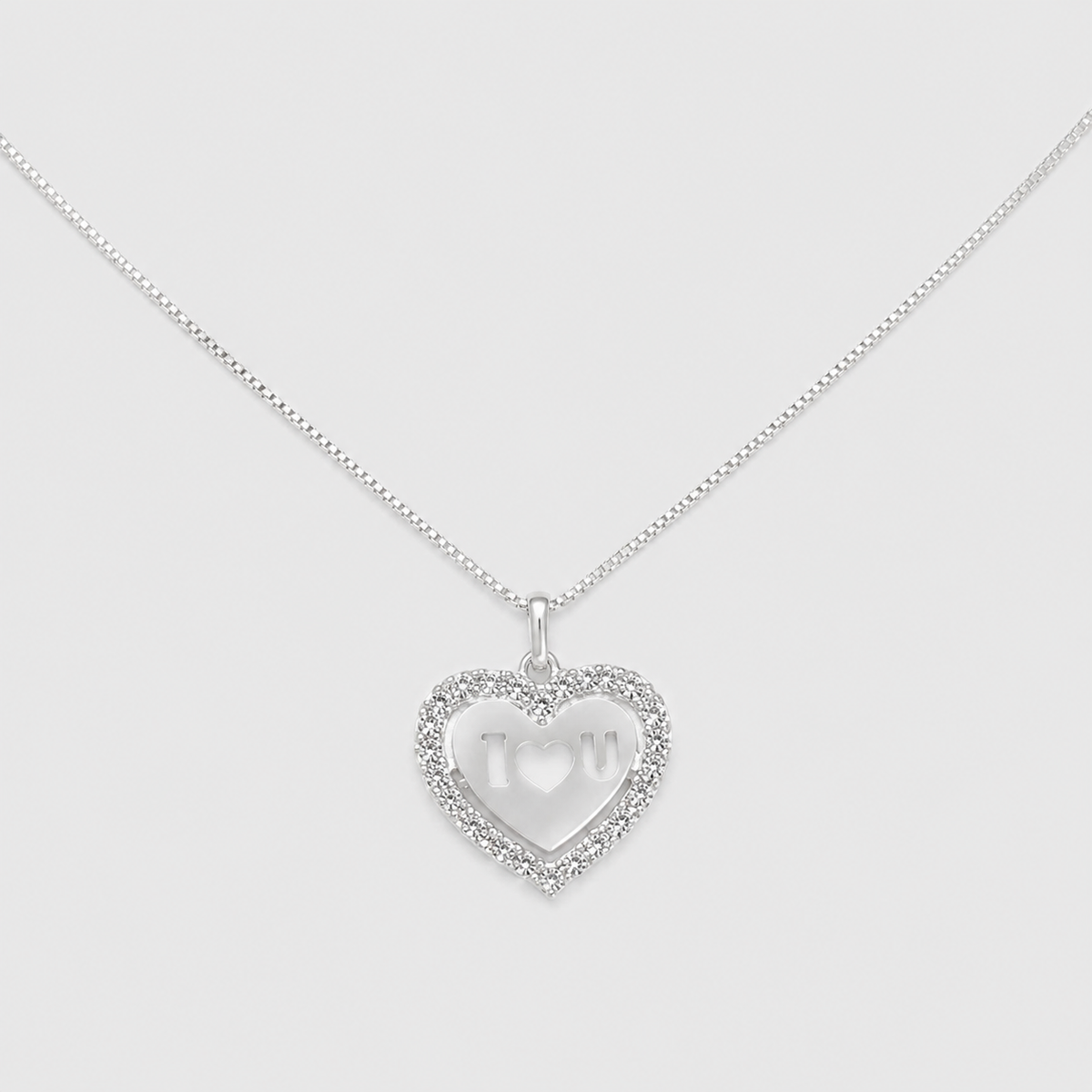 Collar I ❤ you Plata