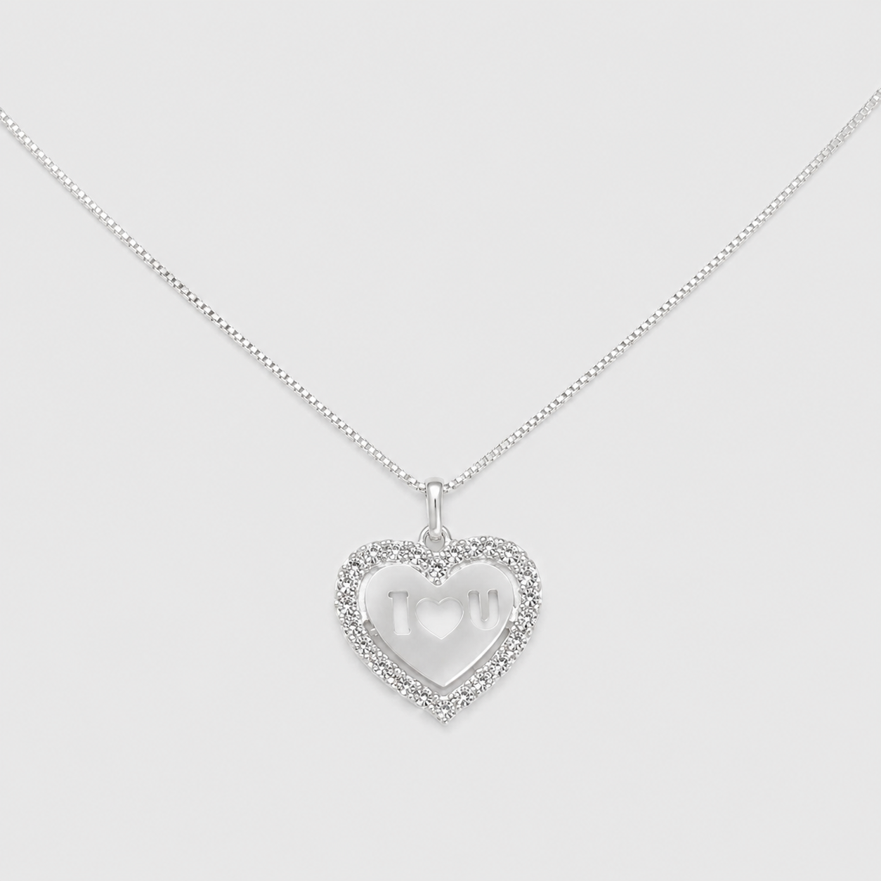 Collar I ❤ you Plata