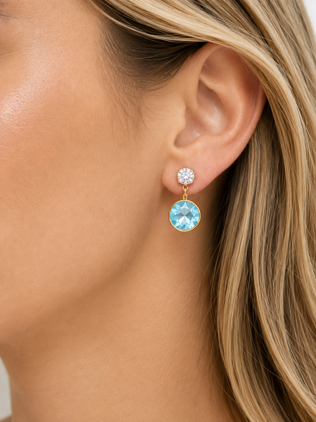 Aros Olivia Aquamarine Oro