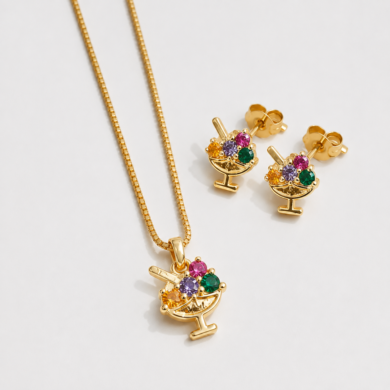 Conjunto Niña Yummy  Baño de Oro 18k