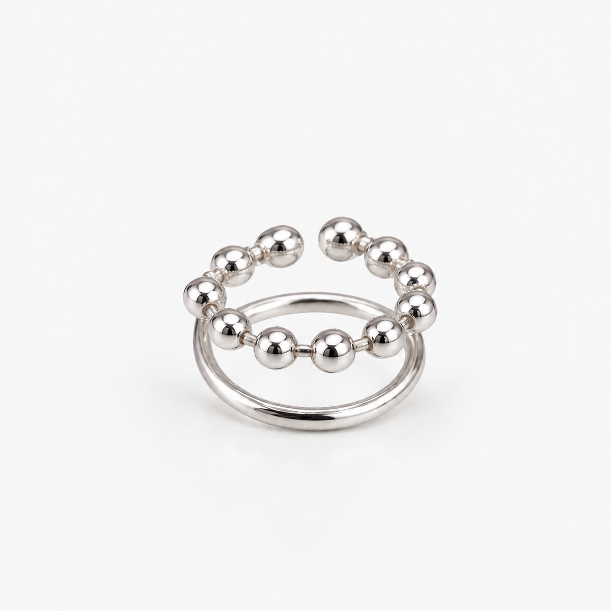 Aro Ear Cuff Esferas Plata